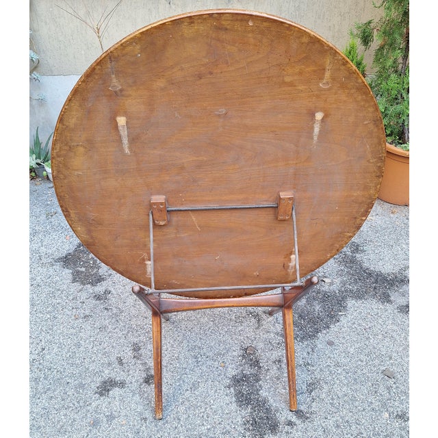 Wood Round Wooden Dining Table, 1950s For Sale - Image 7 of 8