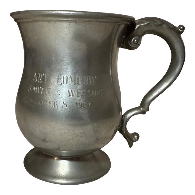 1967 Vintage Silverplate Arms Collectors Smith Wesson Ca Trophy Award Cup Mug For Sale