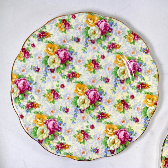 1950's Royal Albert "Rosetime" Chintz Dessert/Salad Plates - Set of 4 For Sale In Cincinnati - Image 6 of 10