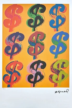 After Andy Warhol, 9x Dollar, 1980s, Print