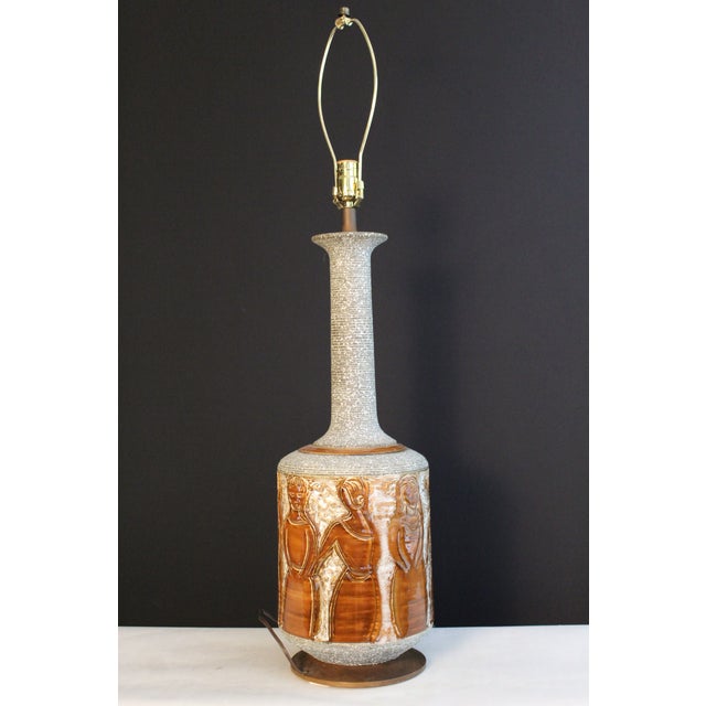 Chestnut Mid 20Th Century Aldo Londi Influence Table Lamp For Sale - Image 8 of 17