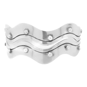 Vintage Mexican Citlali Sterling Silver Mid-Century Modern Cuff Bracelet