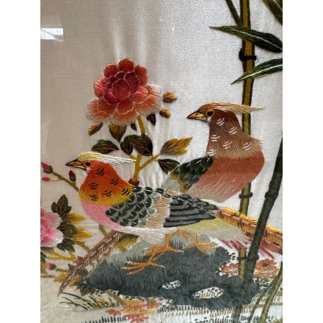 Mid 20th Century Vintage Chinese Embroidered Silk Tapestry, Framed For Sale - Image 5 of 12