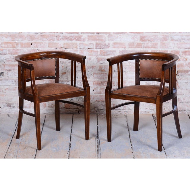 Brown Art Deco Seating Set in Beech, Czech, 1920s, Set of 3 For Sale - Image 8 of 18