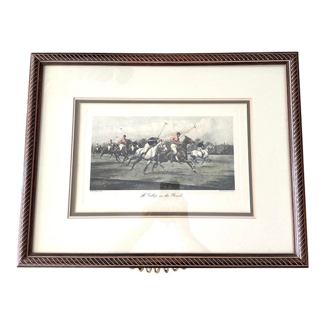 1950s George Wright Polo Horse Lithograph, Framed For Sale