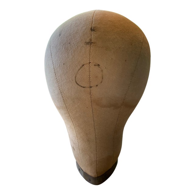 Vintage Mannequin Head Canvas Millinery Hat Shop Display For Sale