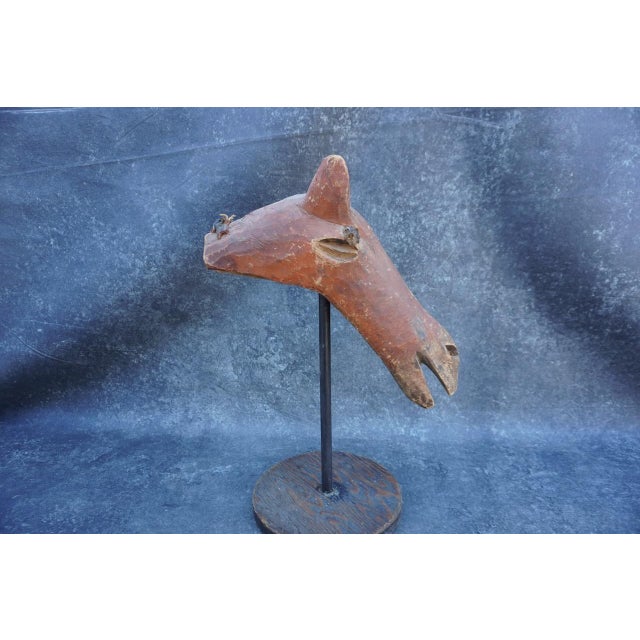 Folk Art Late 19th Century Folk Art Carved Wooden Horse Head For Sale - Image 3 of 7