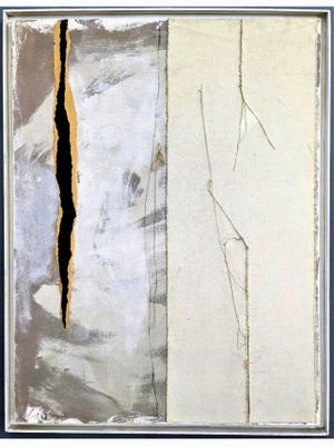 Adja Yunkers, Mixed Media Collage Oil Painting Latvian American Modernist Artist Adja Yunkers, 1973