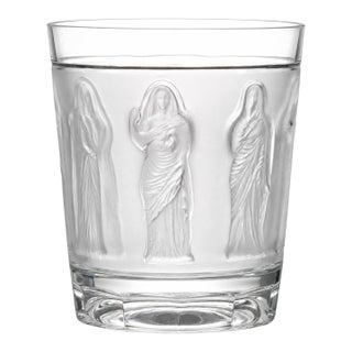 Vintage Lalique Femmes French Crystal Whiskey Tumbler Signed For Sale