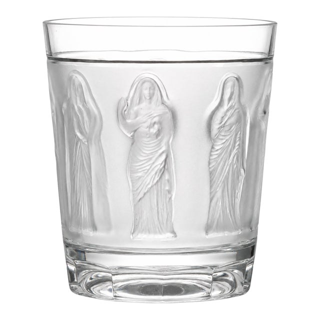 Vintage Lalique Femmes French Crystal Whiskey Tumbler Signed For Sale