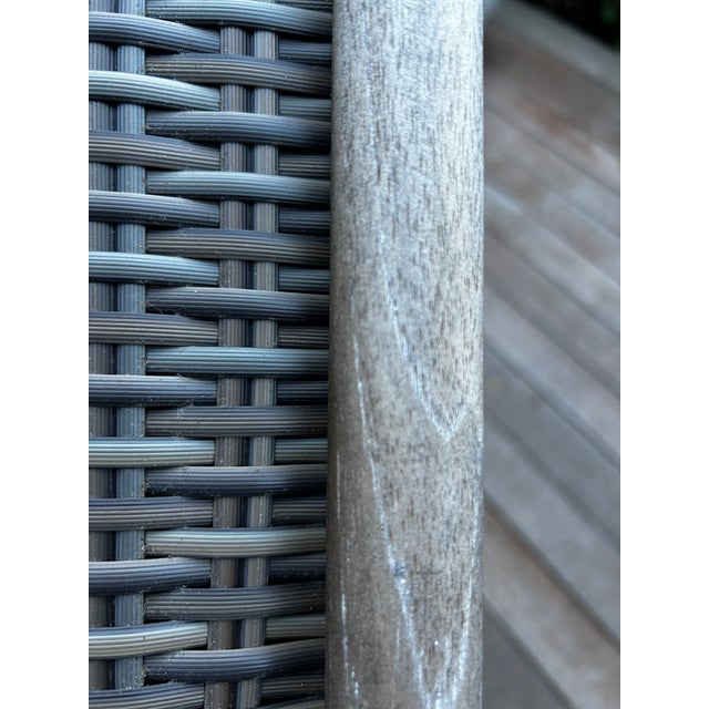 Greige Co9 Design Arden Adirondack Chair, Natural Teak With Grey Wicker For Sale - Image 8 of 12