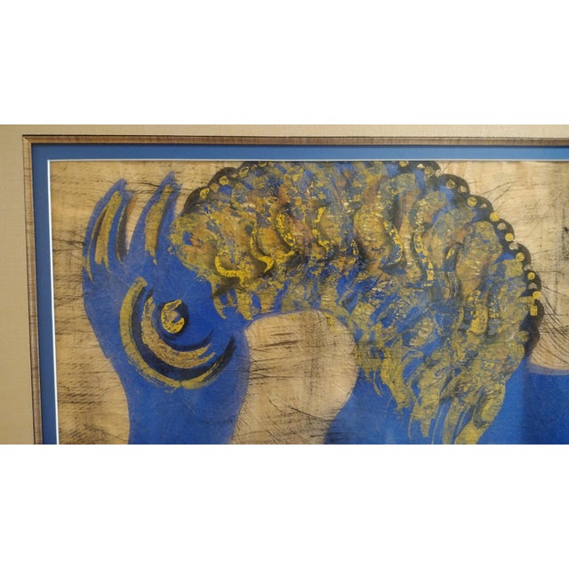 Yellow 1940s Horses, Matched Original Paintings, Framed For Sale - Image 8 of 9