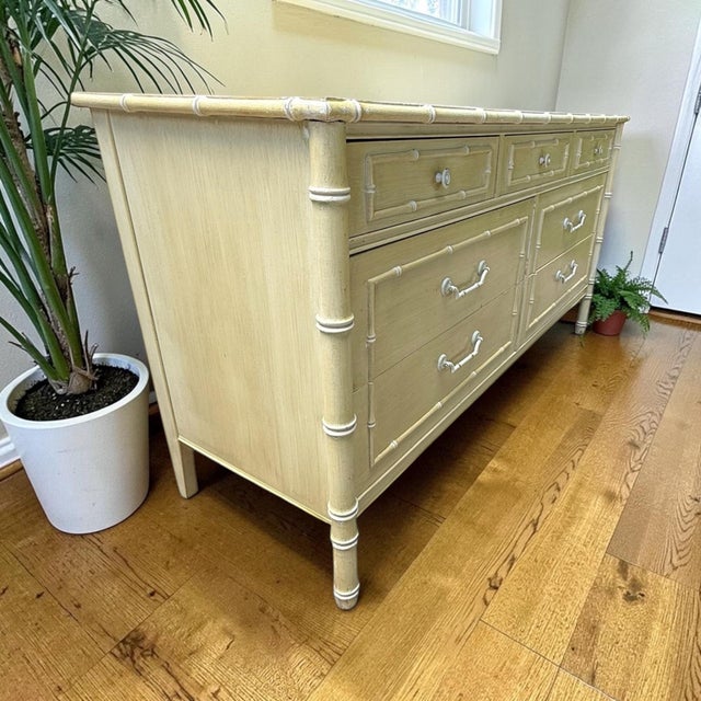 Thomasville Thomasville Allegro Faux Bamboo 7 Drawer Dresser For Sale - Image 4 of 16