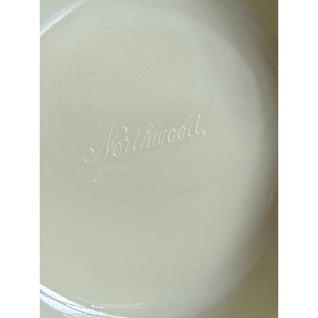 1900 - 1909 Antique Northwood Chrysanthemum Sprig Custard Glass Spooner-Uranium Art Glass For Sale - Image 5 of 9