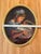 Paint 1990s Oil Painting the Quilter Portrait Signed Oval Gold Frame For Sale - Image 7 of 8