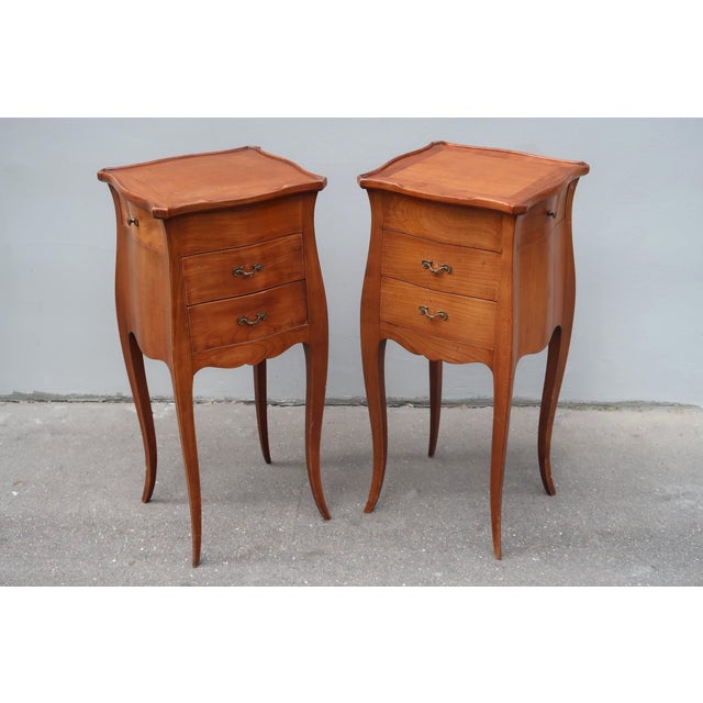 1950s Set of Two French Louis XV Style Nightstands. For Sale - Image 13 of 13