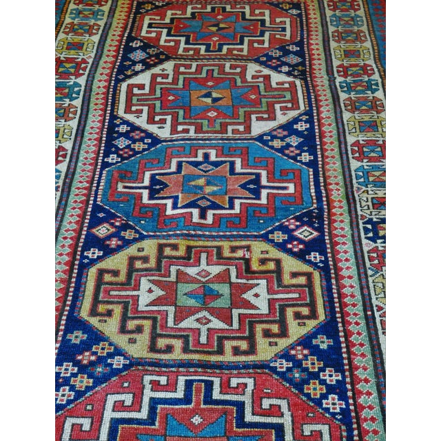 Textile Antique Caucasian Runner Rug. 3'6"x 9'4" For Sale - Image 7 of 12