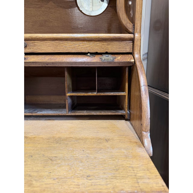 Early 20th Century Oak Cylinder Roll Secretary Desk For Sale In New York - Image 6 of 12