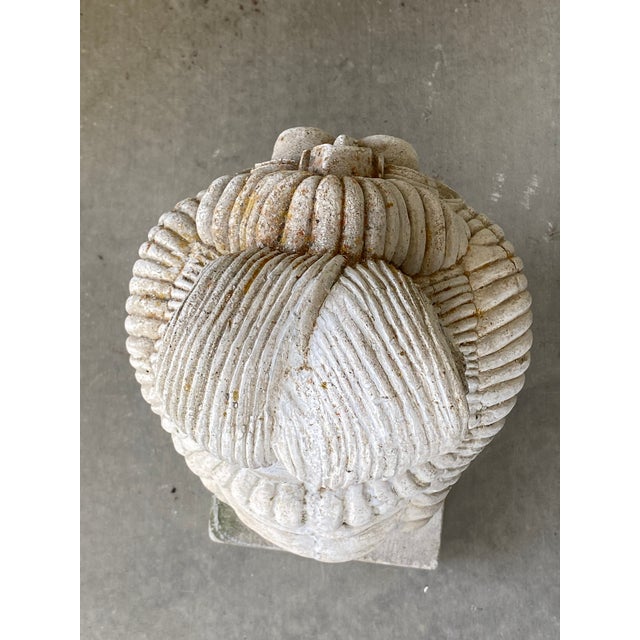 Late 20th Century Sculptural Stone Garden Buddha Head For Sale - Image 5 of 7