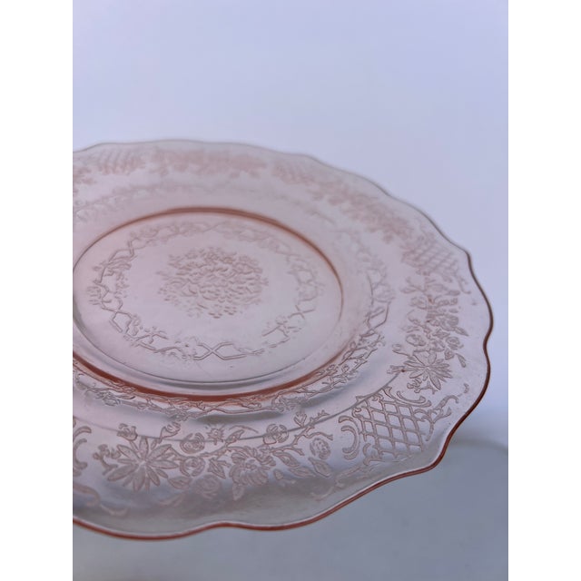 1930s 1930s Pink Depression Glass Normandie by Federal Glass Company Sugar & Creamer- 4 Pc For Sale - Image 5 of 8