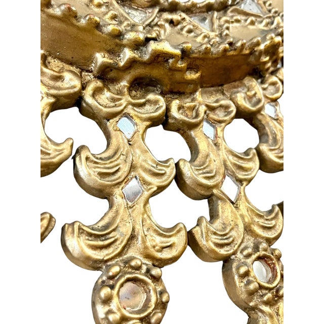 Large Mid-Century Peruvian Giltwood Sunburst Mirror With Intricate Carved Detail For Sale - Image 12 of 18