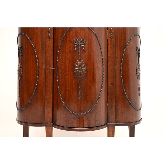 Antique Georgian Adam Style Bow Front Cabinet, 1790 For Sale - Image 10 of 11