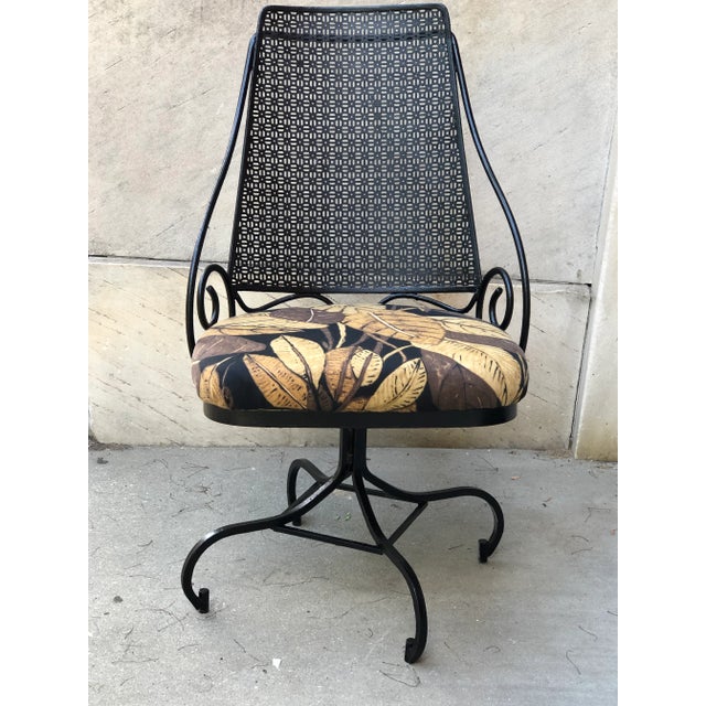 Mid-Century Wrought Iron Swivel Chairs - Set of 4 For Sale - Image 4 of 13
