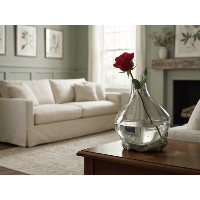 Housewarming Gift Crystal Vase With Natural Stone – One of a Kind Sculptural Decor For Sale In New York - Image 6 of 7