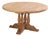 French Round Solid Oak Table With Acanthus Motifs, C. 1940 For Sale
