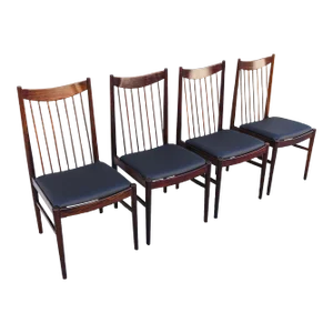 1970s Vintage Danish Dining Chairs in Brazilian Rosewood by Arne Vodder for Sibast, Model 422 - Set of 4