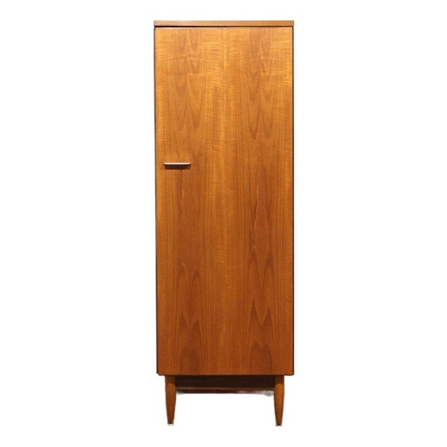 Mid Century Modern Vintage Teak Single Armoire Wardrobe by White and Newton Danish Style For Sale