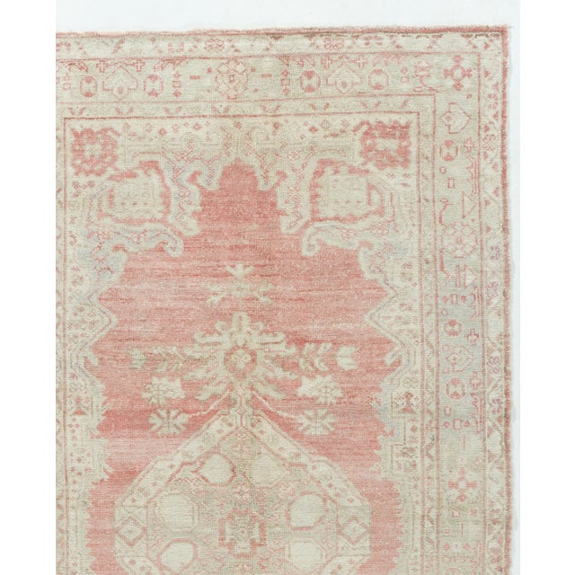Textile Vintage Circa 1940 Turkish Oushak Rug 4ft 1in X 7ft 7in For Sale - Image 7 of 7