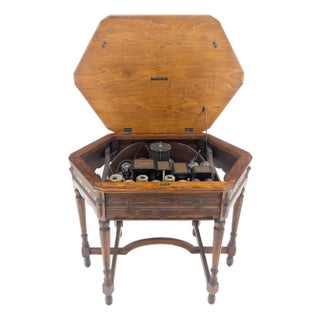 Antique c1920s Tube Radio Stunning American Walnut Cabinet Lift Top Table MINT For Sale