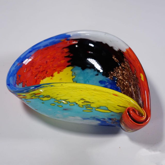 1950s Vintage Oriente Art Glass Bowl by Dino Martens for Aureliano Toso For Sale - Image 5 of 6