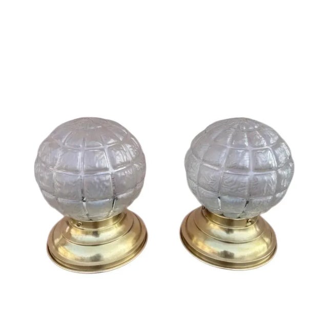 Metal Art Nouveau Ceiling Lights, Set of 2 For Sale - Image 7 of 7