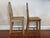 Charming rustic set of 2 informal small side dining chairs having sturdy wooden seats and frames with stylish Art Deco...