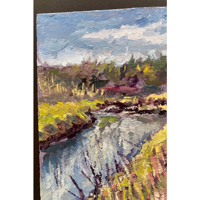 Early 21st Century Highline Canal 2 by Delton Demarest | Oil on panel Landscape featuring a river and greenery. For Sale - Image 5 of 5