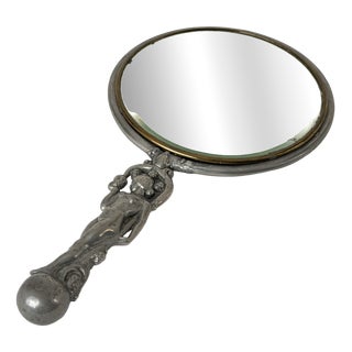 Pewter Hand Mirror by C.G. Hallberg, Stockholm, 1929 For Sale