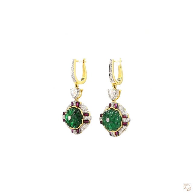 This set of earrings from our contemporary estate collection centers on a 0.32-carat diamond in a rose cut, prized for its...