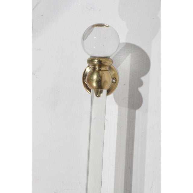 Traditional Traditional Large Glass Towel Bar With Brass Brackets For Sale - Image 3 of 8