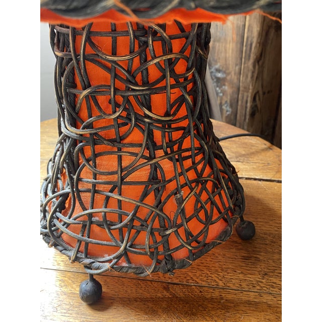 Large Mushroom Lamp in Woven Rattan, 1970 For Sale - Image 9 of 18