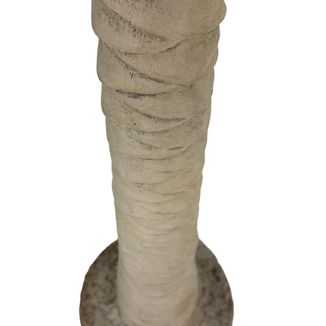 Green Vintage 1960s Plaster Palm Tree Floor Lamp W/ Metal Bullet Shade - Tropical Tiki Island Beach Decor - Mario Torres Style For Sale - Image 8 of 18