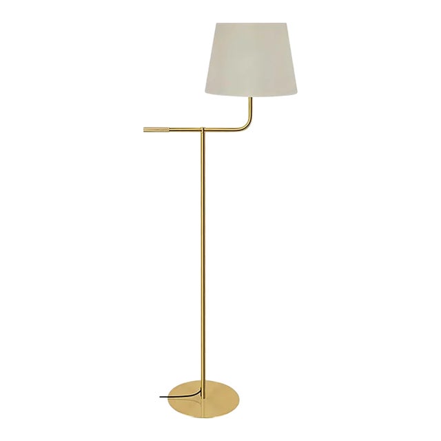 Brushed Brass Point Floor Light For Sale