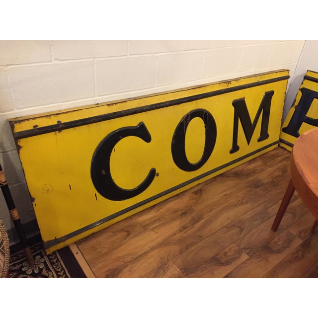 Over 15 Foot Large Porcelain Company Sign Yellow And Black From J C Penney Company Store Chairish