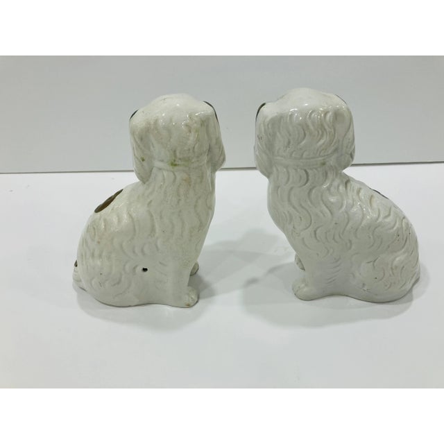 English Pair of Antique Copper Luster Staffordshire Spaniels For Sale - Image 3 of 9
