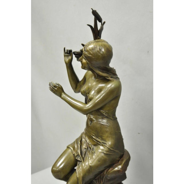 Antique Edouard Drouot (1859-1945) "La Rosse" French Bronze Sculpture of Woman For Sale - Image 12 of 18
