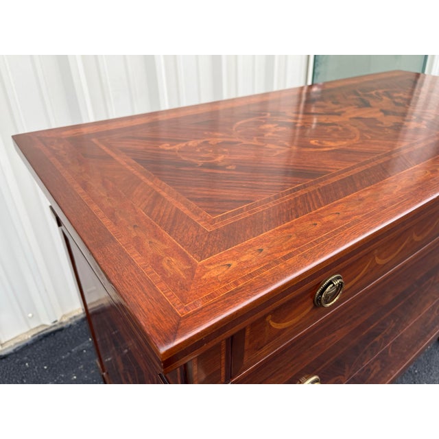 Neoclassical David Michael 18th C. Giuseppe Maggiolini Style Neoclassical Inlaid Chest of Drawers, Italy For Sale - Image 3 of 12