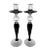 Art Deco Italian Black Crystal Candlesticks, 1985, Set of 2 For Sale