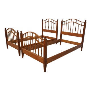 Pair Ethan Allen Maple Single Twin Beds For Sale