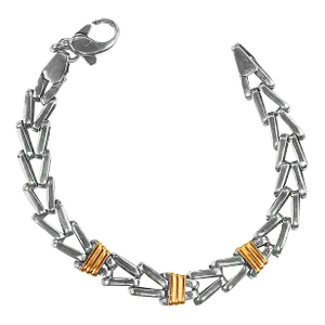 Late 20th Century Sterling Silver Bracelet in Herringbone Design